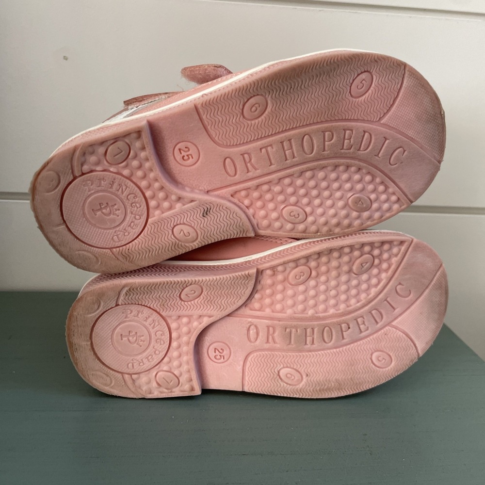Princepard Kids Orthopedic Sneakers Pink Hook Loop Toddler Shoes EU25 - Picture 8 of 12
